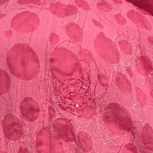 Cato Pink Button‎ Down Women's Shirt 14/16W gorgeous sparkly Polka dots - Picture 7 of 15